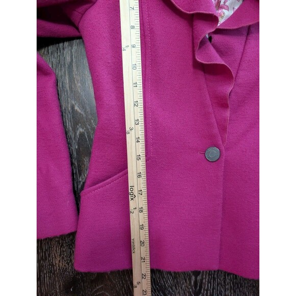 Valentino Roma Women Pink Fuchsia Blazer 42 italian Size 6 US Virgin Wool Lined - Picture 10 of 10